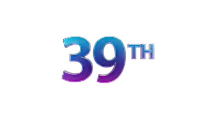 39th Anniversary Celebration Design on White Background