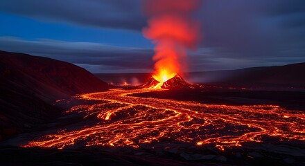 Active Volcano Eruption