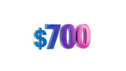 $700 - Financial Concept on White Background