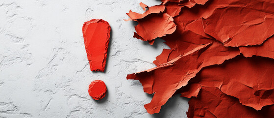 A destroyed map with an exclamation mark will express alarm and serve as a striking backdrop for projects dedicated to environmental disasters and crises.