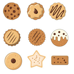 vector set of cookies illustration
