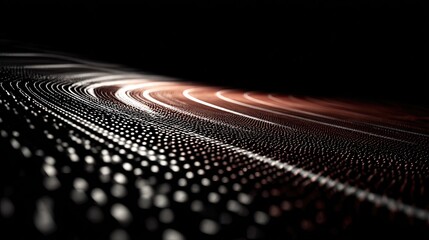 Abstract Dark Pattern With Red Lines And White Dots