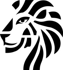 Lion Head Silhouette Vector Design. Logo template.