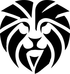 Lion Head Silhouette Vector Design. Logo template.