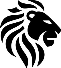 Lion Head Silhouette Vector Design. Logo template.