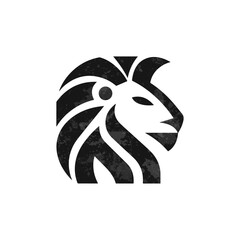 Lion Head Silhouette Vector Design. Logo template.