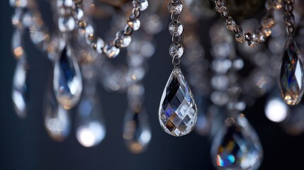 Elegant crystal chandelier prisms sparkle and shine