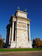 Obraz premium Milan, Italy: Arco della Pace, historic arch