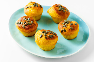 Homemade Pumpkin Muffins with Seeds