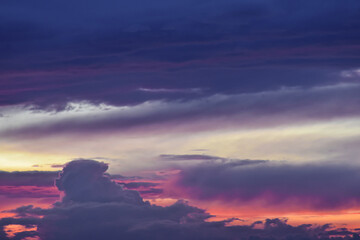 Heavenly quiet moment: dramatic sky painted with magical, ethereal light strokes.