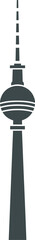 Silhouette of the berlin tv tower in black vector format