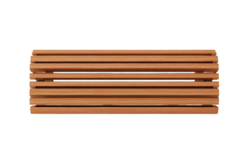 wooden bench isolated on a white background, top view