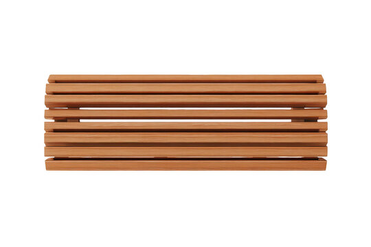 wooden bench isolated on a white background, top view