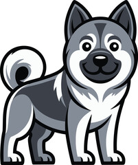 Cute cartoon a illustrator vector dogue de elkhound