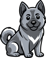 Cute cartoon a illustrator vector dogue de elkhound