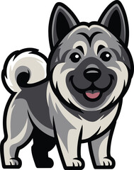 Cute cartoon a illustrator vector dogue de elkhound