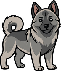 Cute cartoon a illustrator vector dogue de elkhound