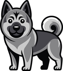 Cute cartoon a illustrator vector dogue de elkhound