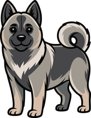 Cute cartoon a illustrator vector dogue de elkhound