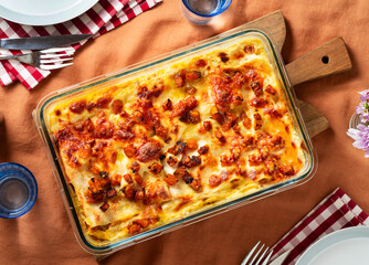 Homemade Lasagna with Pumpkin and Bacon