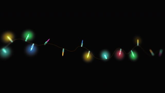 Flashing String Lights Glowing Garland Animation
