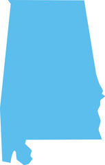 Alabama state map silhouette, high quality vector illustration