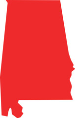 Alabama state map silhouette, high quality vector illustration