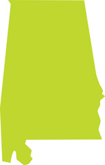 Alabama state map silhouette, high quality vector illustration