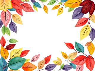 Fototapeta premium autumn leaves frame colorful, fall foliage border vector, decorative autumn leaf frame, fall season leaf border, colorful fall leaves frame design, autumn nature frame illustration, maple leaf autumn 