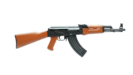 AK-47 Assault Rifle Isolated on White Background