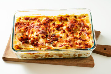 Homemade Lasagna with Pumpkin and Bacon