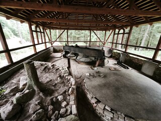 archeoligical site of an old preserved metal machine