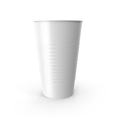 White plastic cup for beverage serving