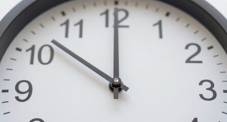 Minimalist Wall Clock Displaying 10 O Clock, Perfect for Schedule and Deadline Concepts.
