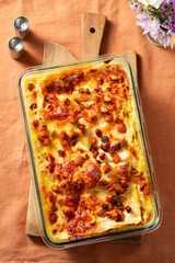 Homemade Lasagna with Pumpkin and Bacon