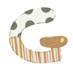 Hand-drawn boho baby nursery vector set with clothes, strollers, and nature elements in neutral earthy tones for kids' textile, stationery, and room decor