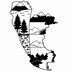 vector illustration of an old map