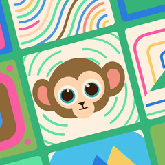 seamless pattern with funny kids