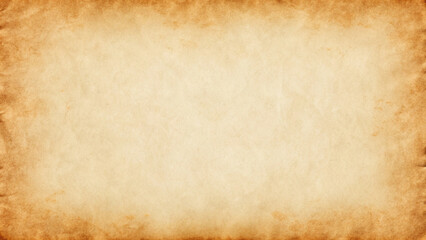 Obraz premium Aged parchment paper texture background with burnt or stained edges, perfect for vintage design or antique document presentation