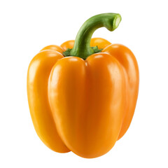 Fresh Yellow Bell Pepper Isolated on White Background