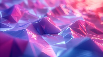Abstract neon polygon surface with subtle depth