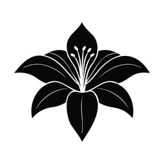 Simple Black Flower Icon Design