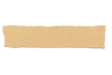 Rustic brown torn paper strip with a transparent background, perfect for adding text or design elements