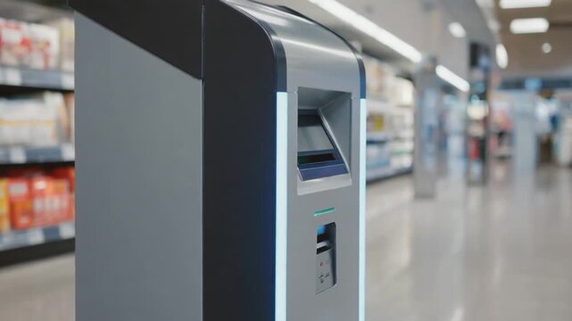 Money machine in a supermarket.