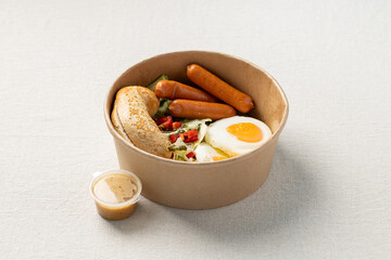 Breakfast set in eco paper bowl