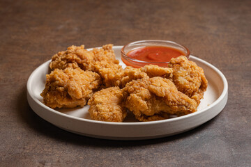 Crispy Chicken on Plate with Dip