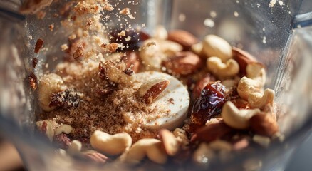 Healthy Nuts and Dried Fruit Preparing for a Meal