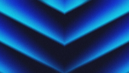 Abstract neon blue chevron background with grainy noise texture. Modern futuristic geometric pattern for tech, music posters, and digital banners.