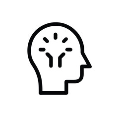human thinking head profile concept icon