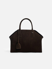 Woman leather bag on a white background